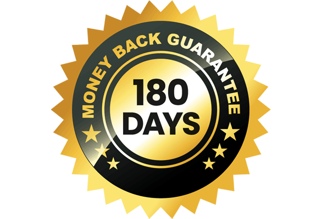 180-day money-back guarantee